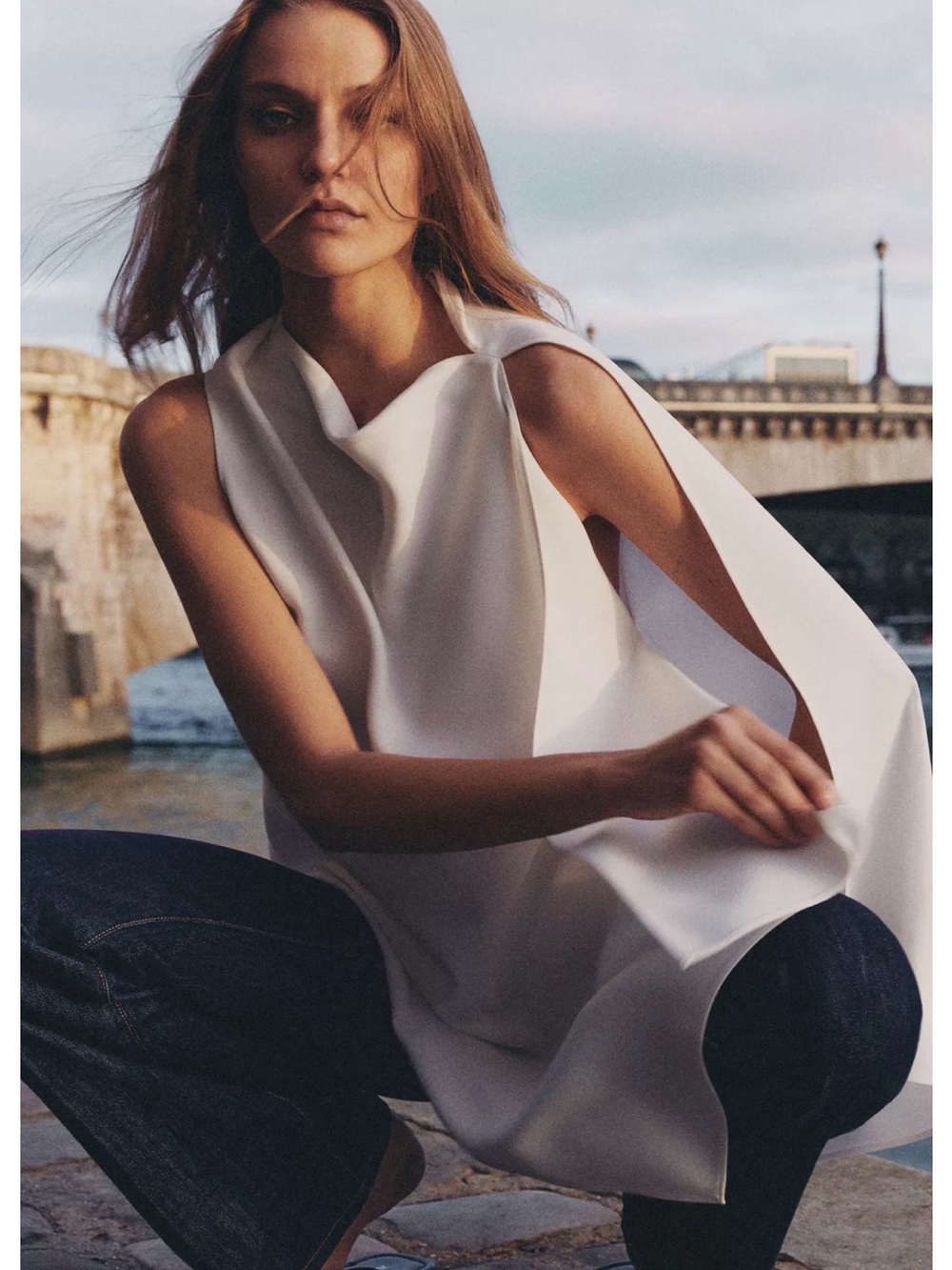 ZW Collection Asymmetric Cape Top